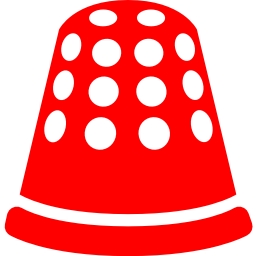 Free red thimble icon.