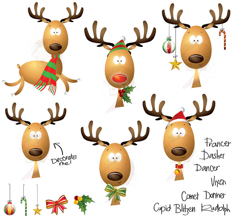 Free Christmas Reindeer Clipart.