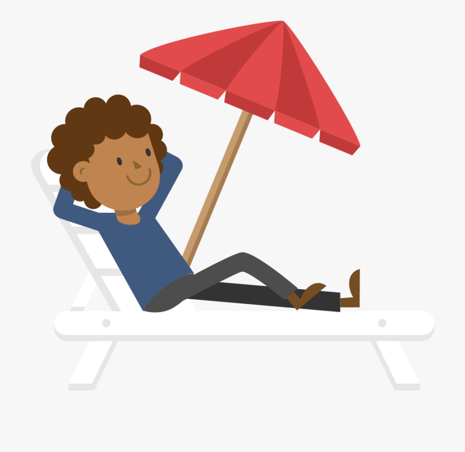 Black Man Relaxing On The Beach Cartoon Vector.