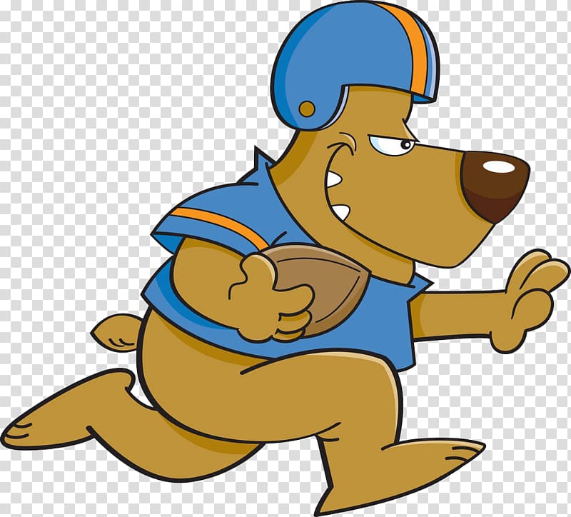 Dog Cartoon American football, Puppy relay race transparent.