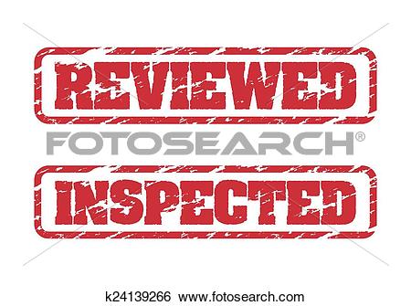 Clip Art of Reviewed and inspected rubber stamp k24139266.