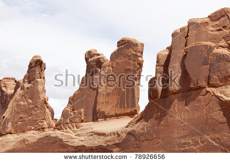 Arches National Park Desert Rock Vista Moab Utah Usa Stock Photo.