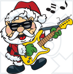 Rockin Santa Clipart.