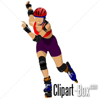 CLIPART ROLLERBLADE GIRL.