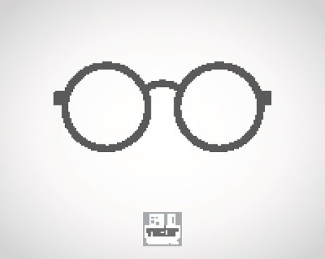 round eyeglasses Clipart Image.