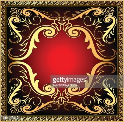 background with frame and royal gold(en) pattern Clipart.