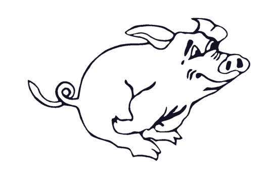 Free Lalolalo Running Pig Clipart Image.