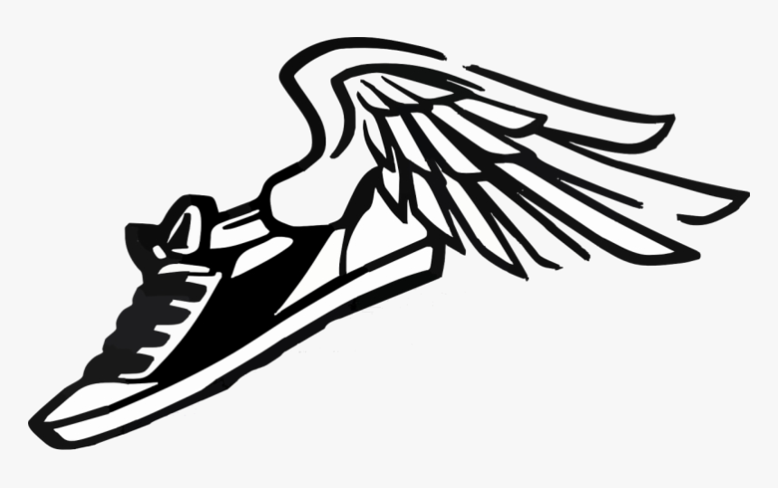 Track Shoe Wings Clipart And Field Running Shoes Black.