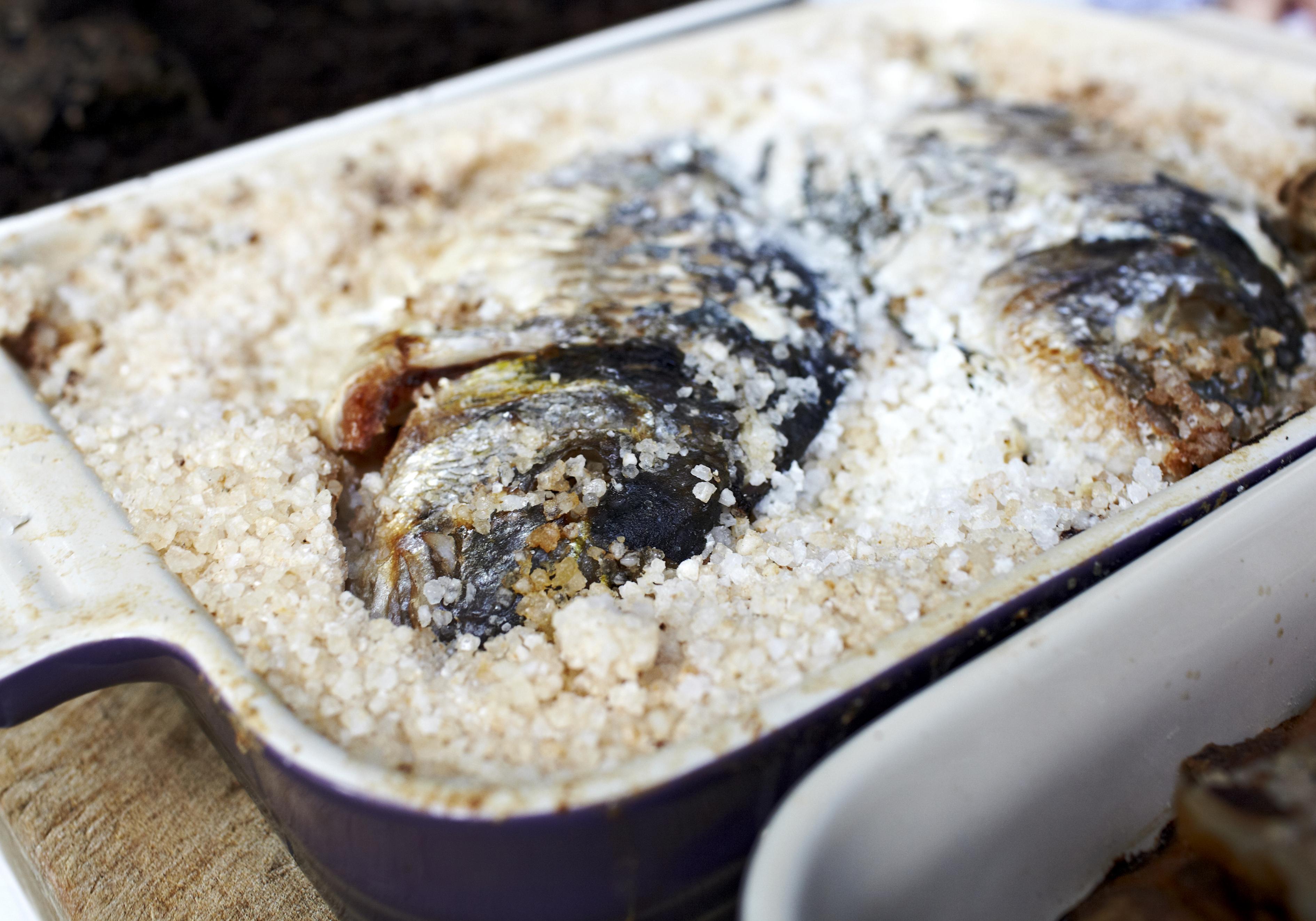 Salt Crust Baked Wild Sea Bream « The Brooklodge & Wells Spa.