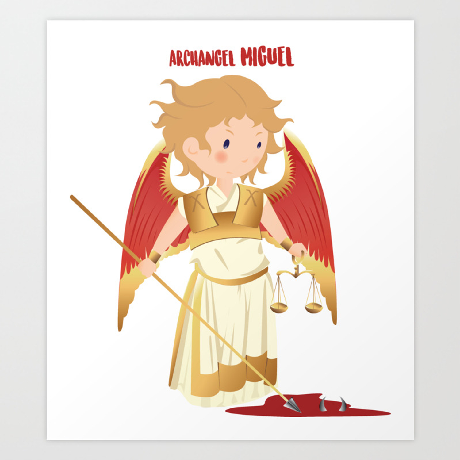 Archangel Michael. San Miguel Arcangel Art Print.