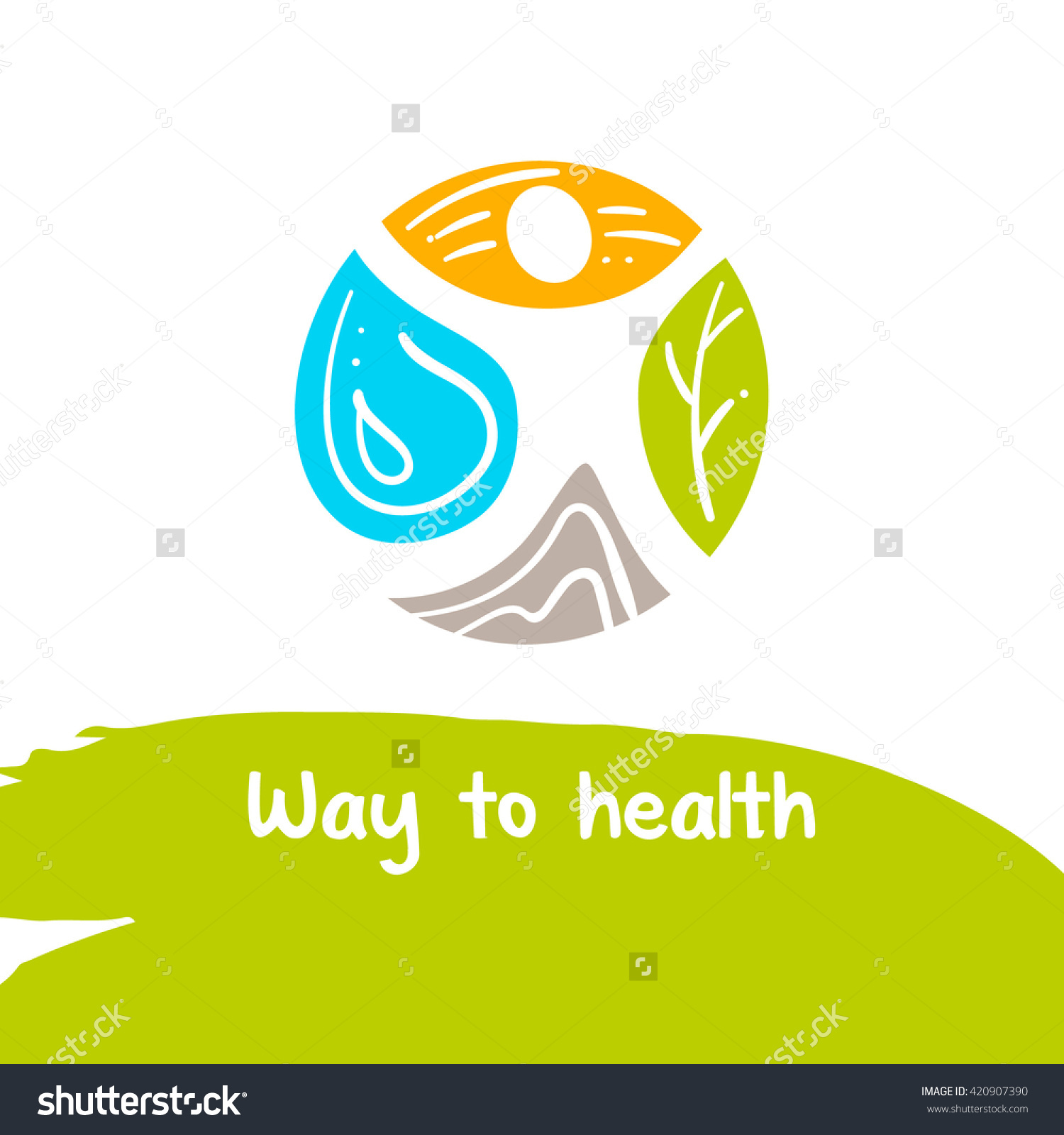 Way To Health. Template Logo. Treatment And Rest. Logo For The.