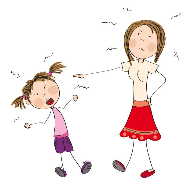 Mom Scolding Child Clipart.