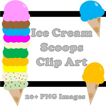 Ice Cream Scoops Clip Art.