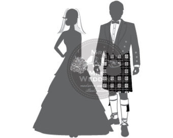 Bride And Groom Kilt Clipart.