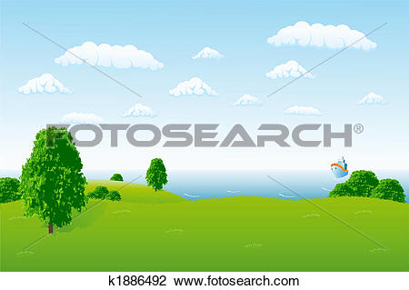 Clip Art of Sea horizon k1886492.