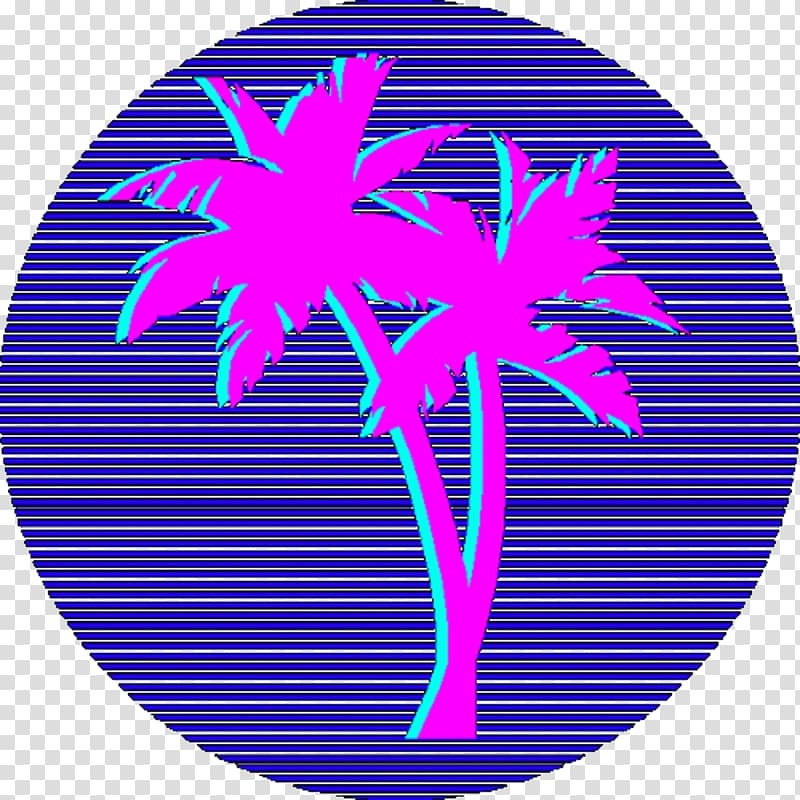 Blue and purple coconut tree art, Vaporwave Seapunk Desktop.