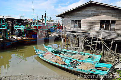 Sekinchan Fishing Village Stock Photo.