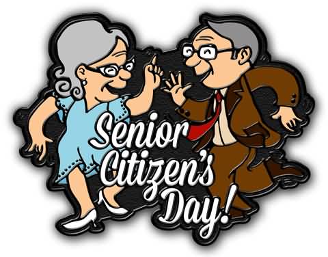 Senior Citizens Day Old Couple Dancing Clipart.