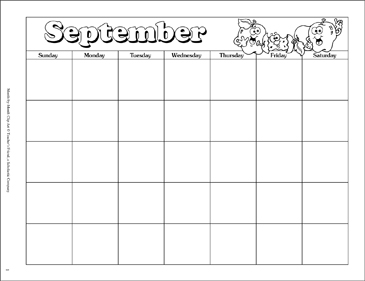 September Calendar and Clip Art.