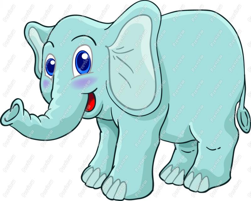 Cute Elephant Clip Art.