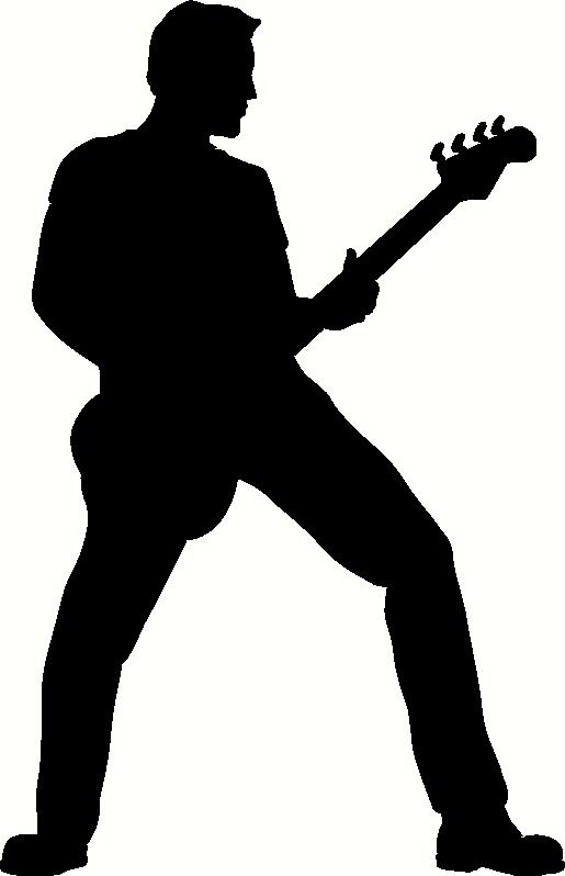 Rock music clipart silhouette.