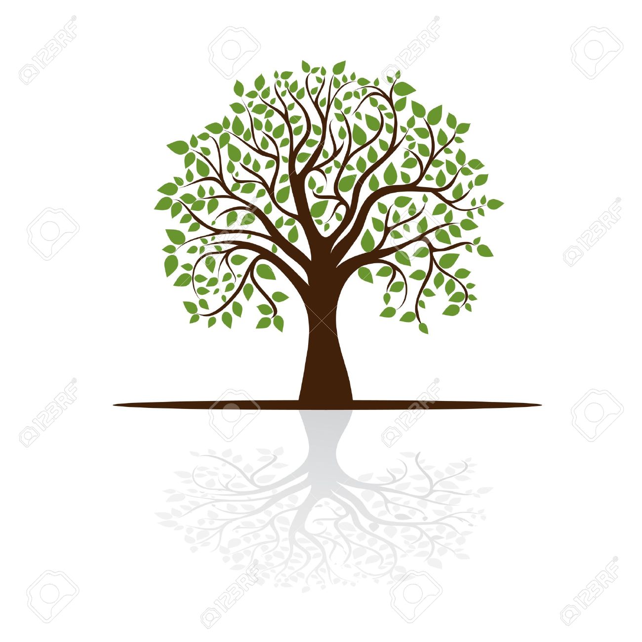 Tree Casts A Shadow, A Place For Text, Royalty Free Cliparts.