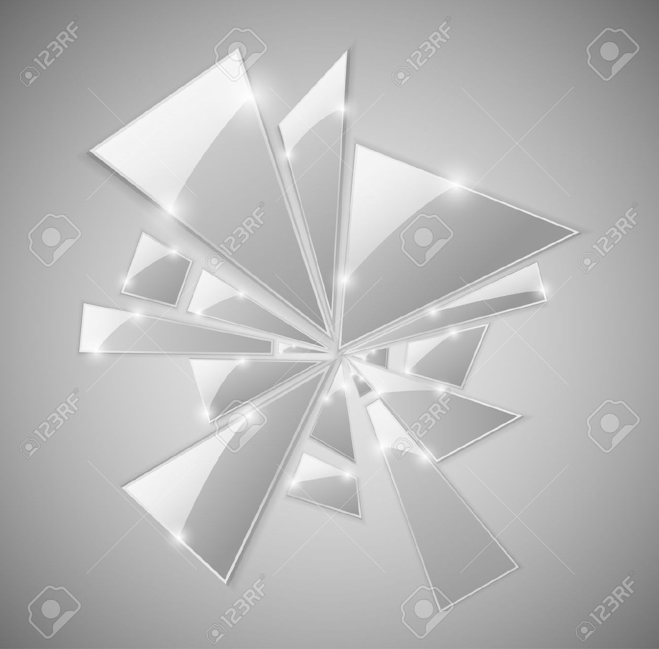 Triangular Shards Of The Broken Glass. Royalty Free Cliparts.