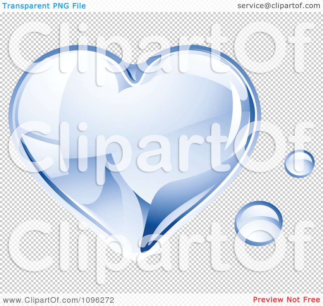 Clipart 3d Shiny Water Droplet Heart.