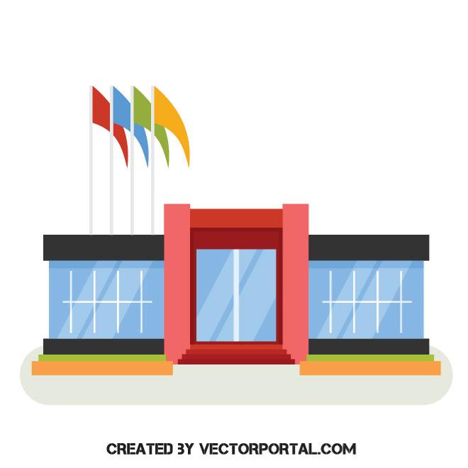 Shopping mall vector clip art.