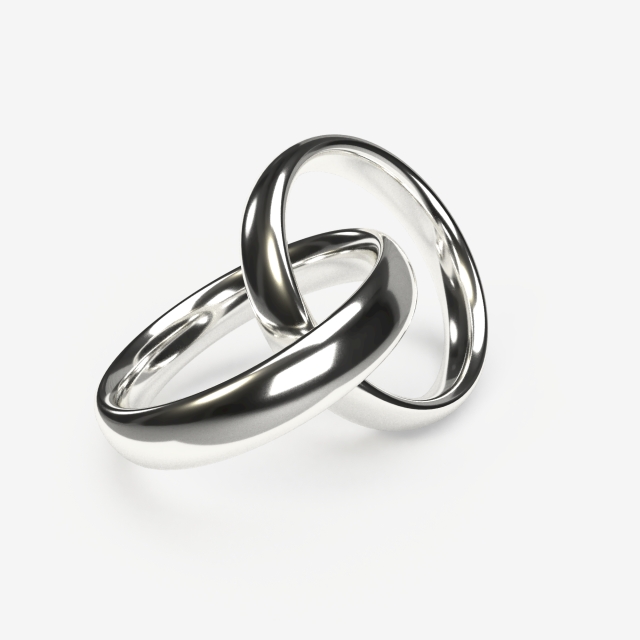 Luxurious Silver Wedding Rings On A Transparent Background.