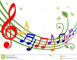 notas musicales de colores.