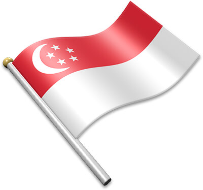 Flag Icons of Singapore.