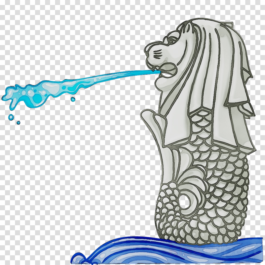 Merlion Cartoon clipart.