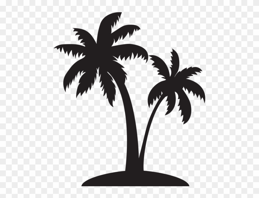 Single Palm Tree Silhouette.