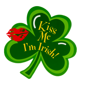 Transparent Small Shamrock Kiss me I am Irish PNG Picture.