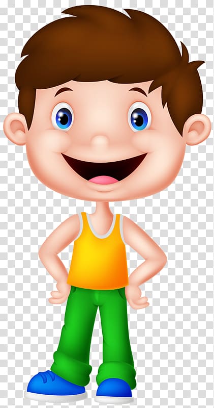 Smiling boy wearing tank top illustration, Cartoon.