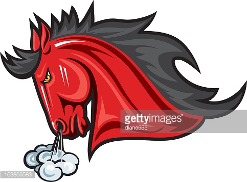 Snorting Stallion Head Clipart.