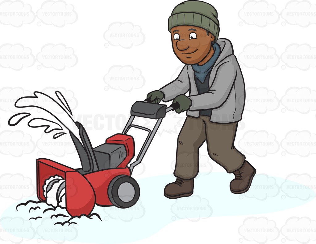 Showing post & media for Cartoon man with snow blower.