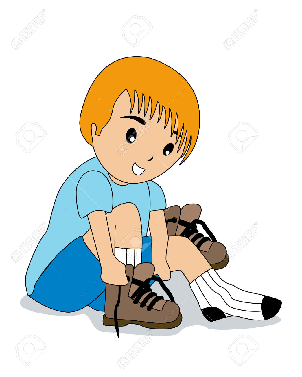 Boy socks and shoes clipart.