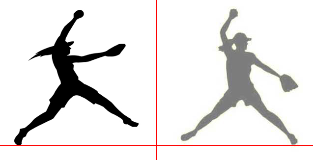 Softball silhouette pitching.