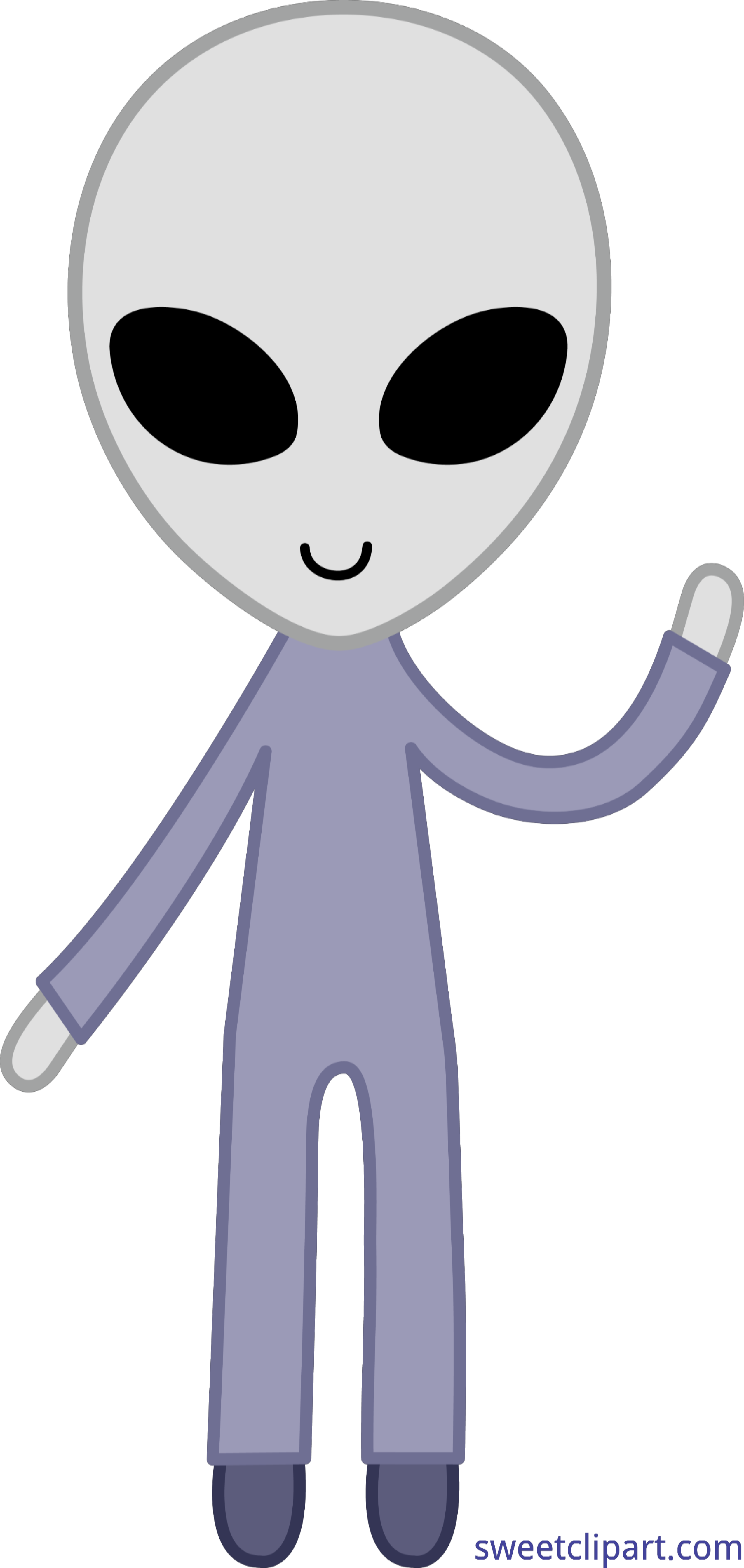 Gray Space Alien Clip Art.