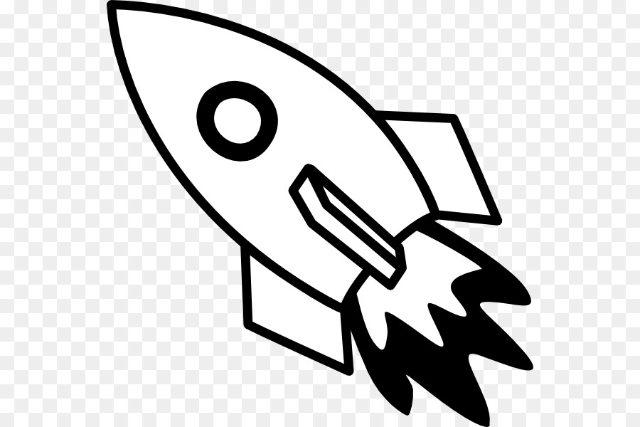 Download Free png Rocket Spacecraft Black and white Clip art.