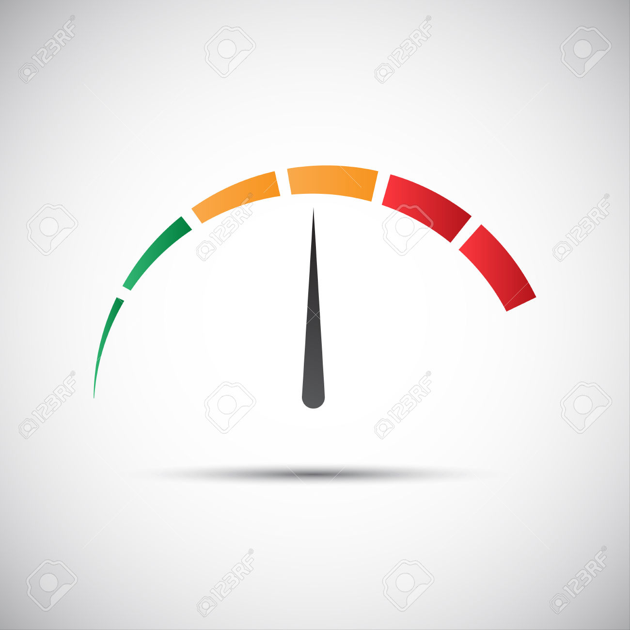 Simple Tachometer With Indicator In Orange Part, Speed Meter.