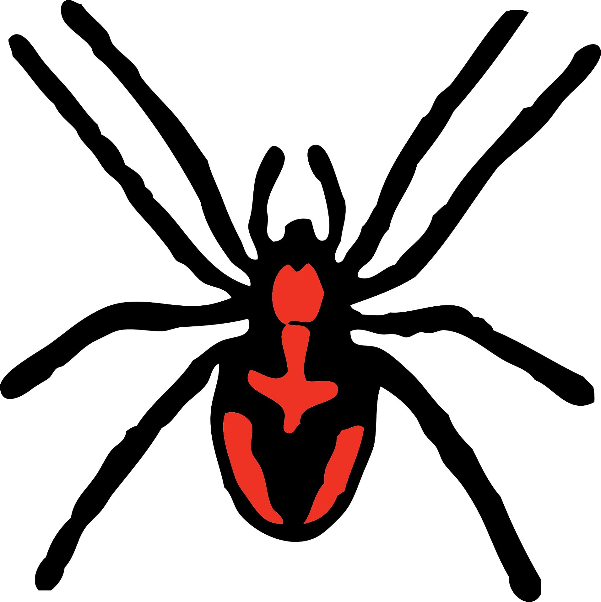 Black widow spider clipart free image.