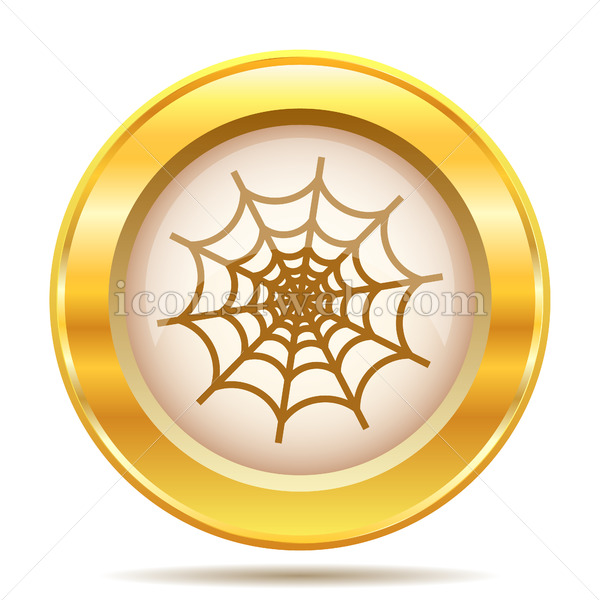 Spider web golden button.