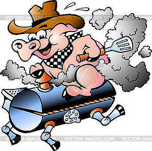 Cartoon Pig Roast Clipart.