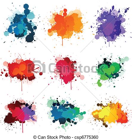 Vector Clipart of color splash on white.