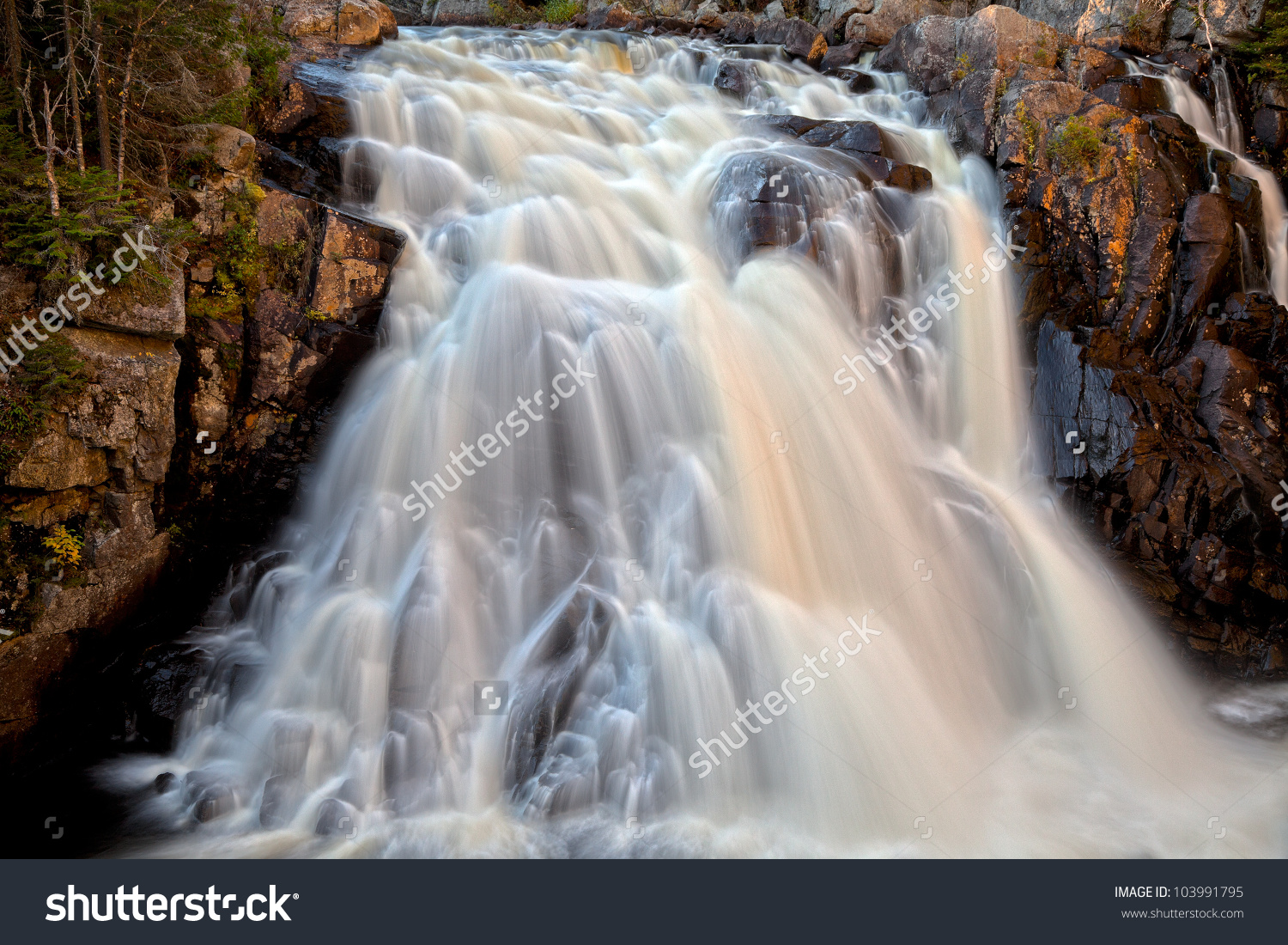 Long Exposure Waterfall Chutes Du Diable Stock Photo 103991795.