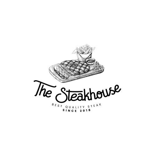 The steakhouse logo design vector.