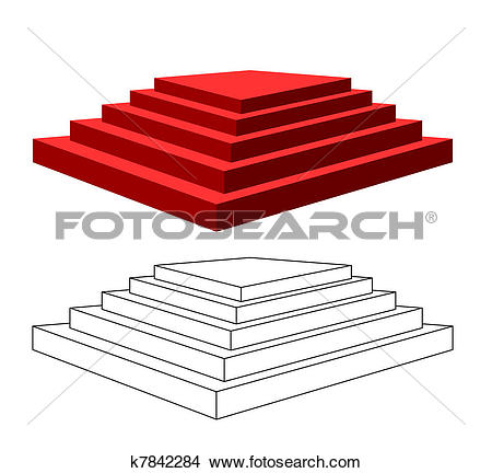 Clipart of Pyramid with steps. k7842284.